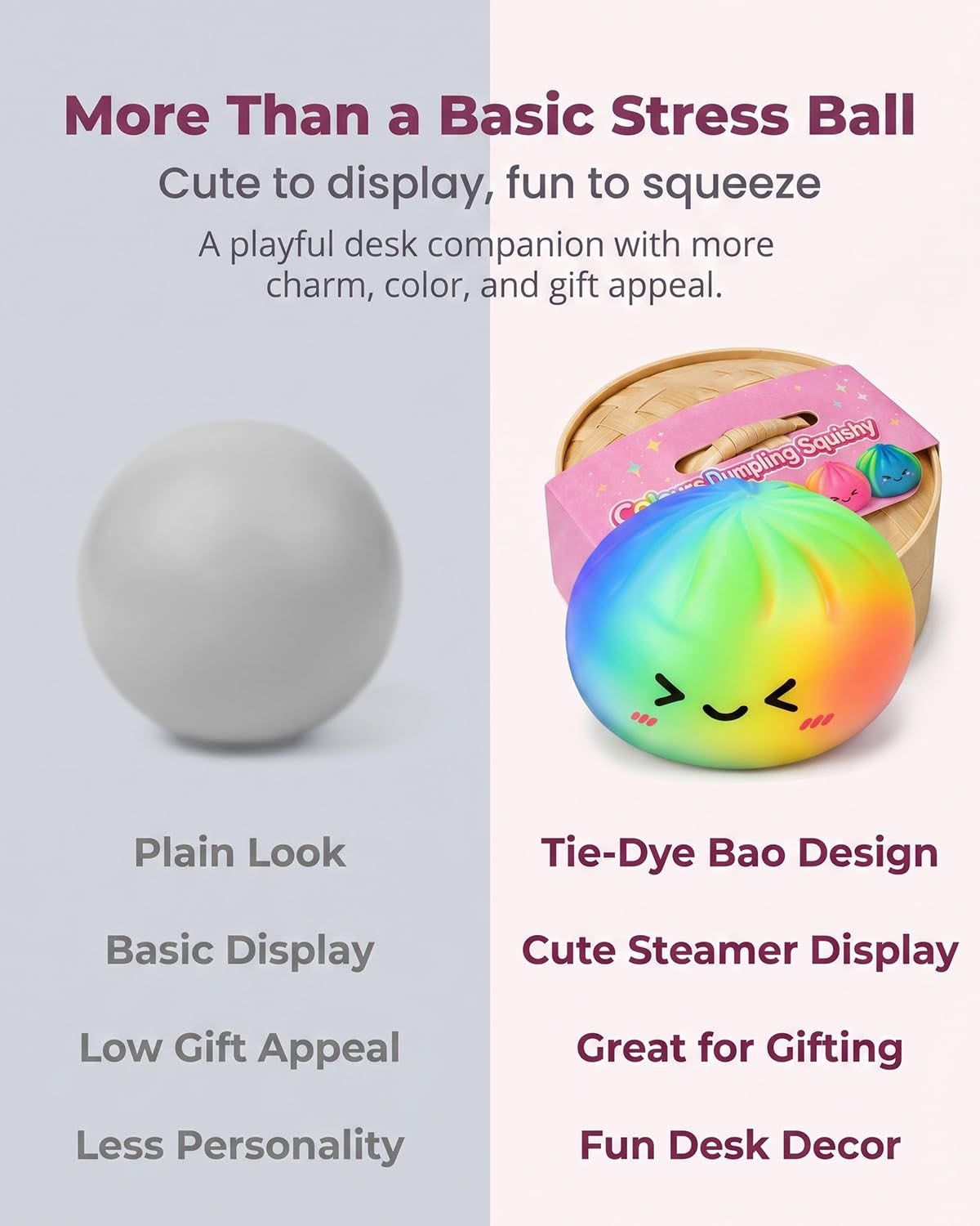 Tie-Dye Dumpling Squishy with Steamer, Slow-Rise Squeeze Item - Image 6