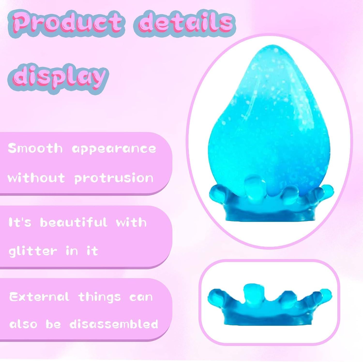 2-Pack Water Drop Squishy Balls, Blue and Pink - Image 4