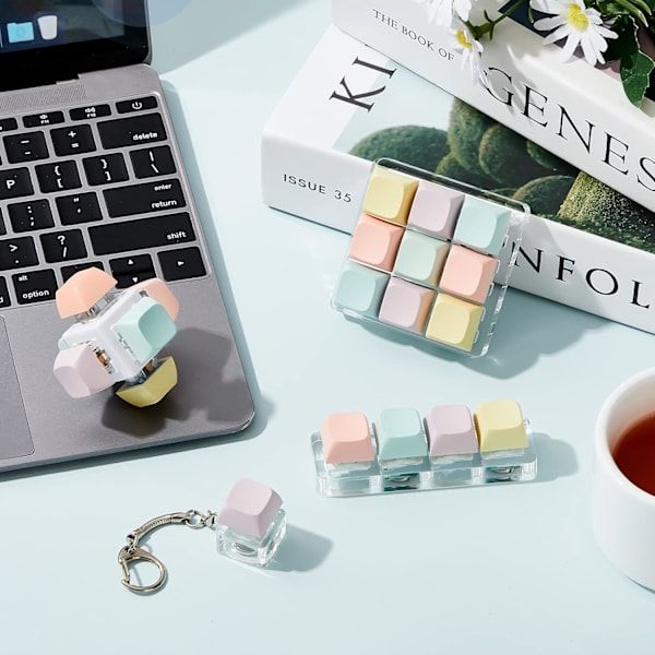 4-Pack Keyboard Clicker Keychains, Button Click Desk Accessories - Image 3