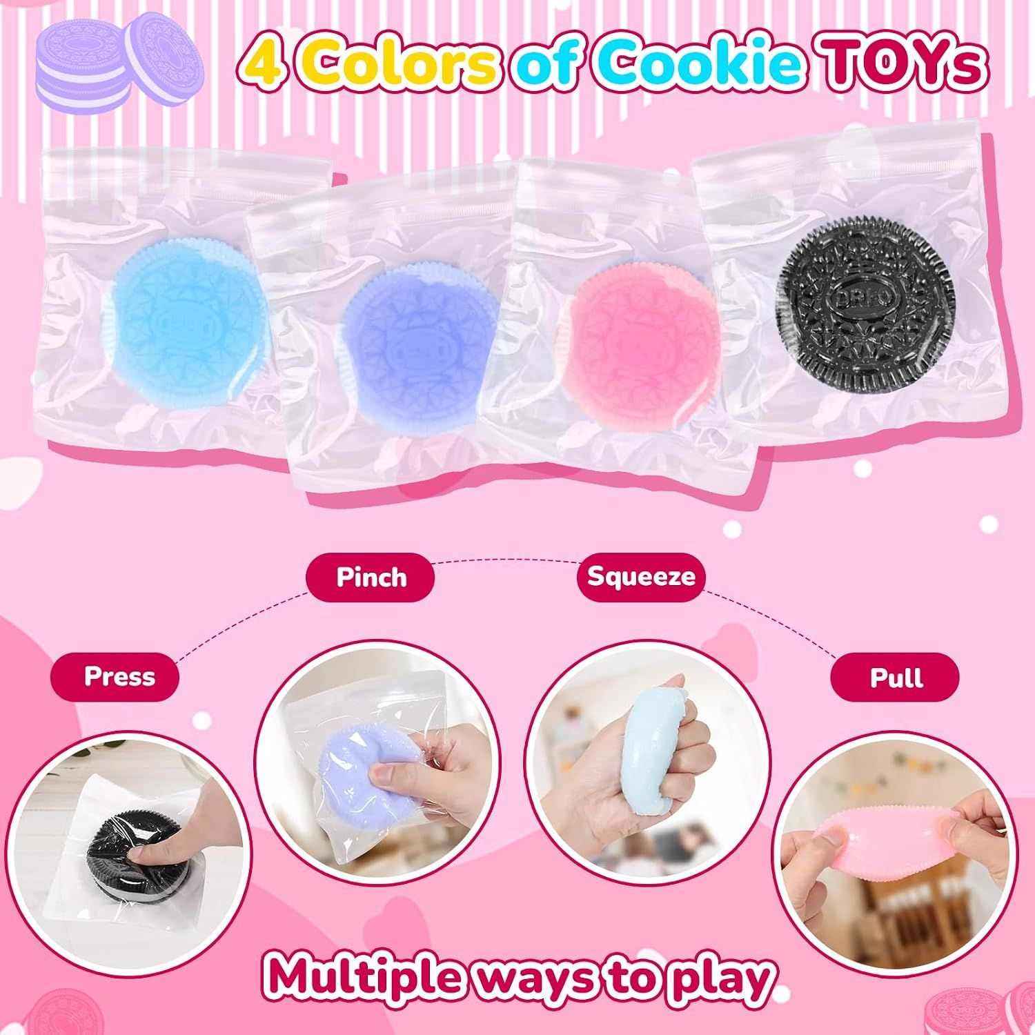 4-Pack Cookie Squishy Set, Soft Squeeze Items - Image 2