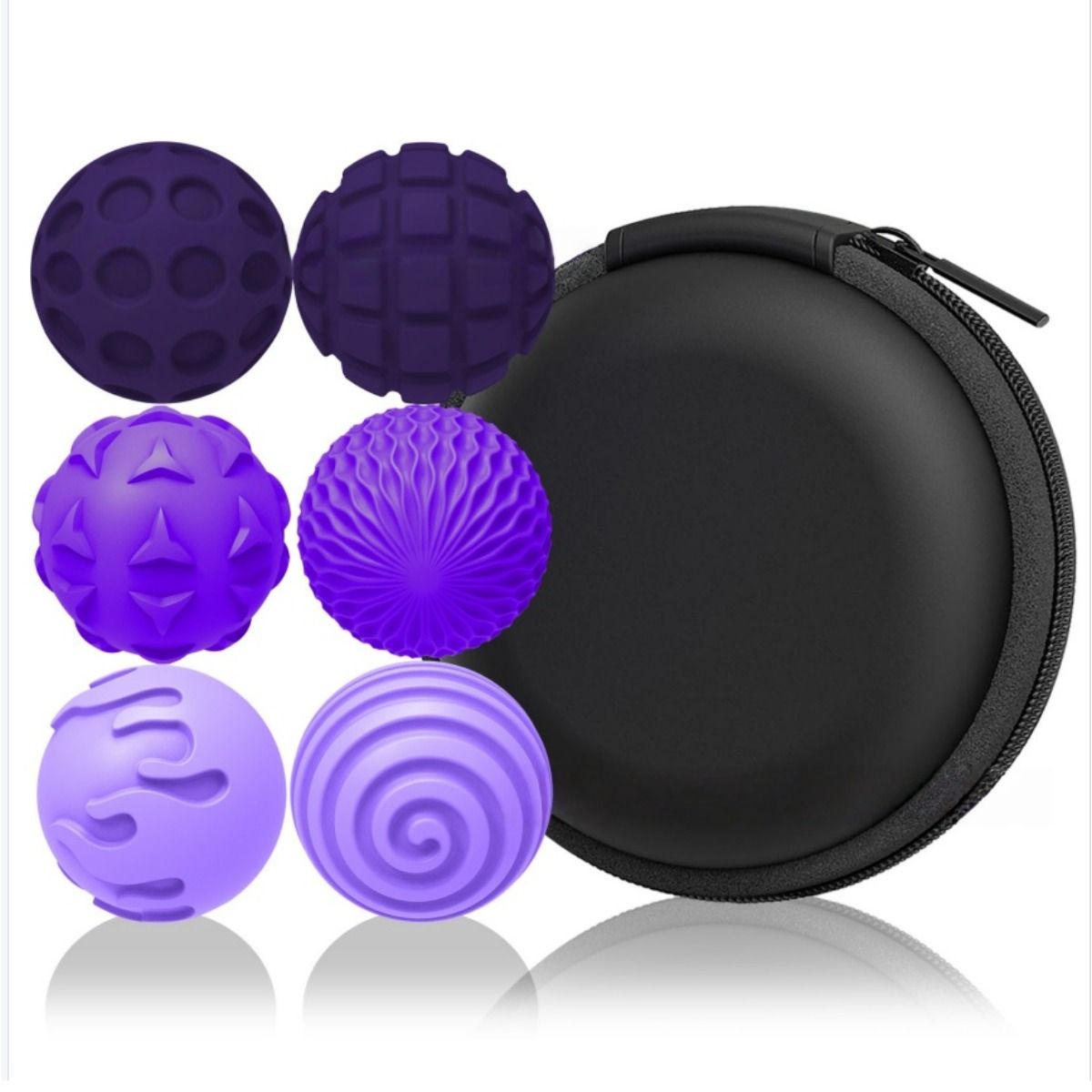 6-Pack Silicone Magnetic Balls with Storage Bag, Purple - Image 1