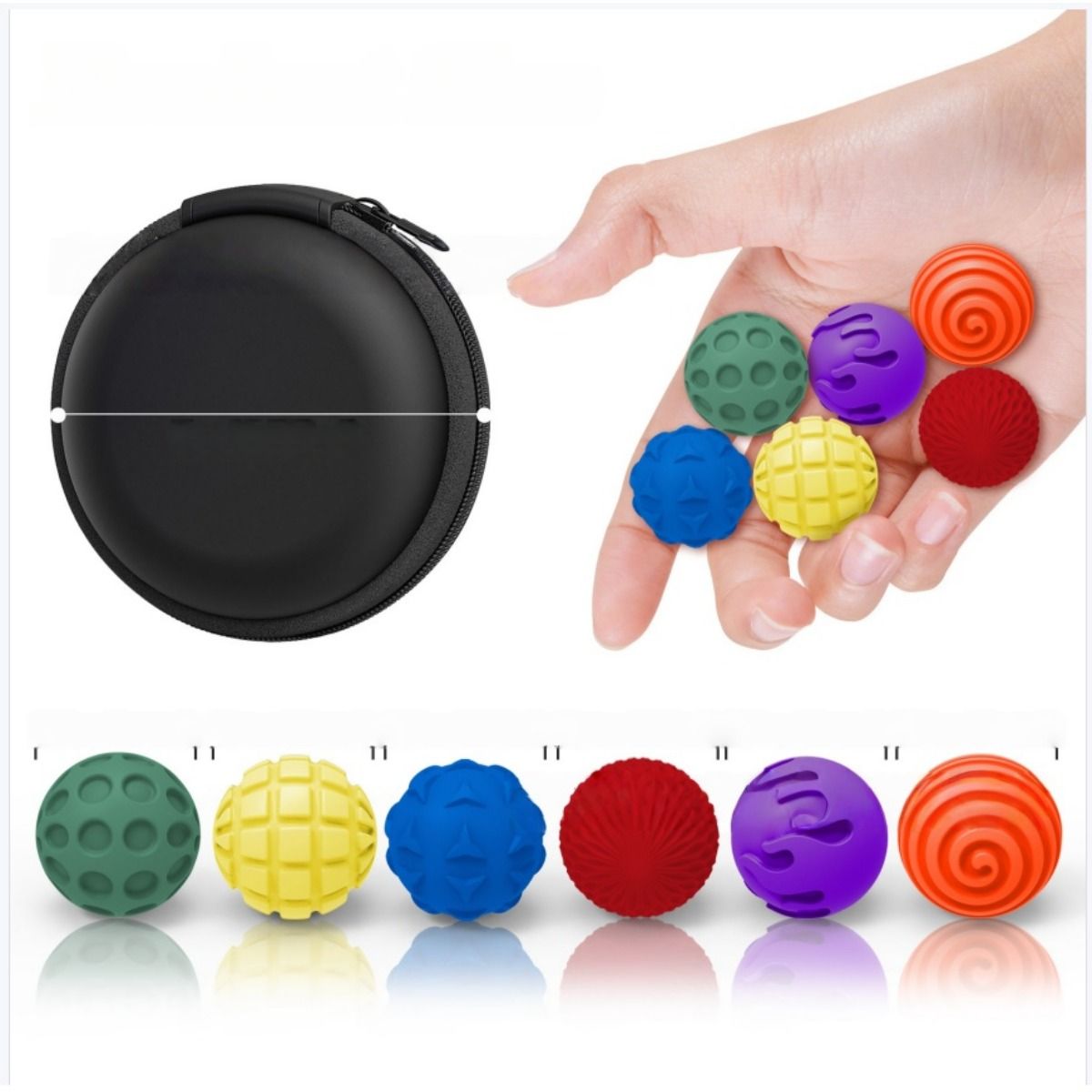 6-Pack Silicone Magnetic Balls with Storage Bag, Purple - Image 2