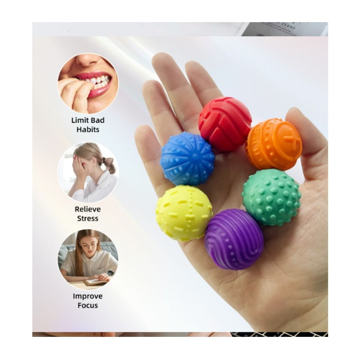 6-Pack Silicone Magnetic Balls with Storage Bag, Purple - Image 6