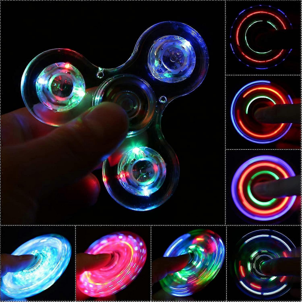 5-Pack Light-Up Transparent Spinners, Assorted Colors - Image 2