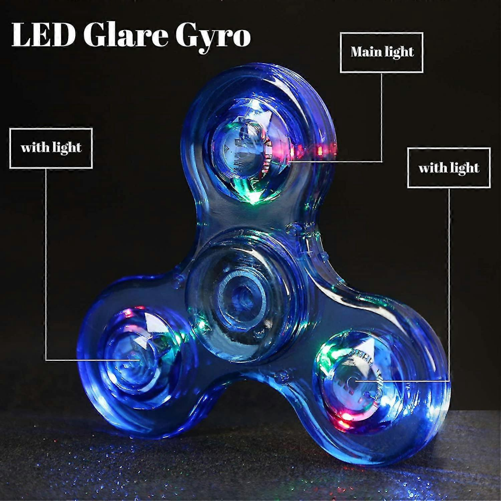 5-Pack Light-Up Transparent Spinners, Assorted Colors - Image 3