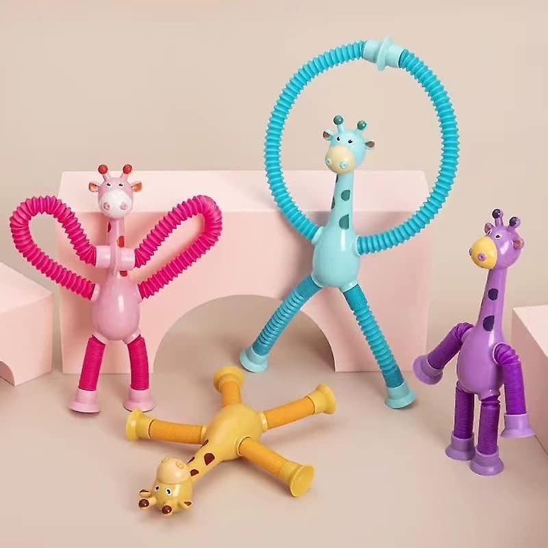 4-Pack Telescopic Suction Cup Giraffe Set, Stretch Tube Items, No Lights - Image 2