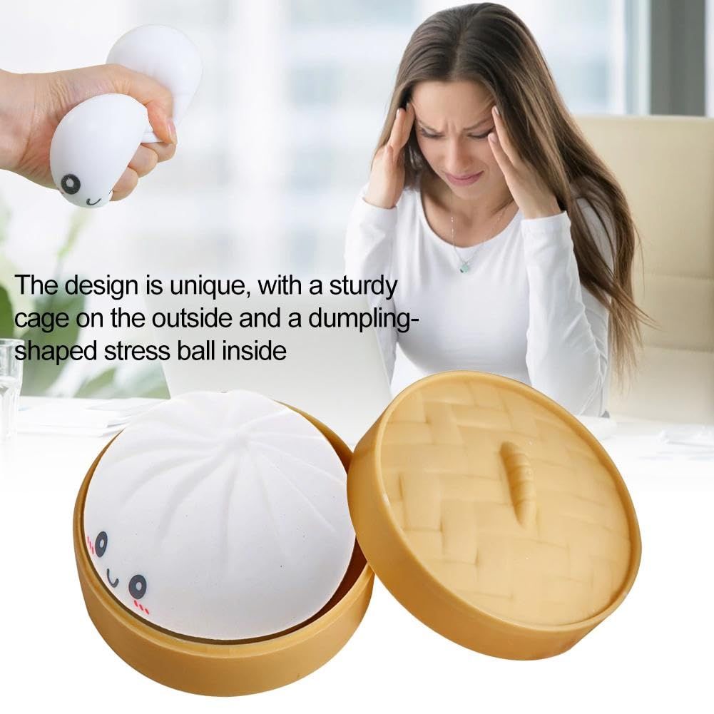 Giant Rainbow Dumpling Squishy with Steamer, Soft Squeezable Item, Green - Image 2
