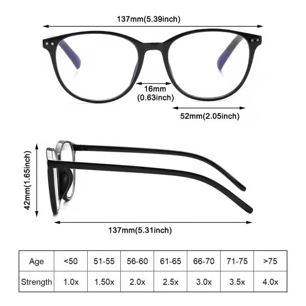 Progressive Multifocal Reading Glasses Blue Light Blocking Computer Glasses Black Strength 1.5 - Image 7