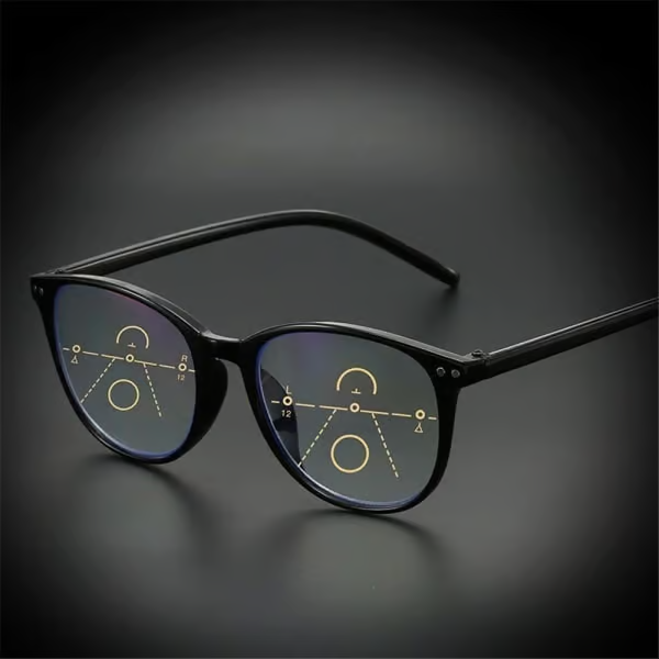 Progressive Multifocal Reading Glasses Blue Light Blocking Computer Glasses Black Strength 3.5 - Image 1