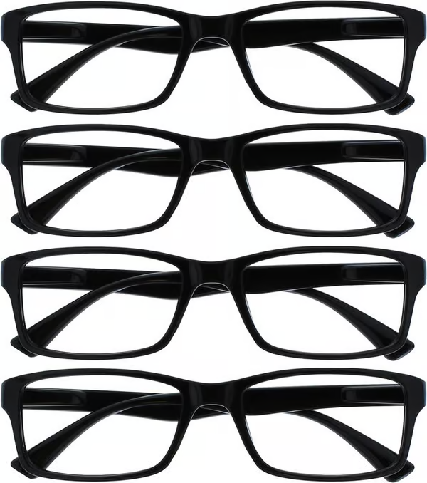 Black Reading Glasses 4-pack Value Designer Style Men Women(+2.50) - Image 1