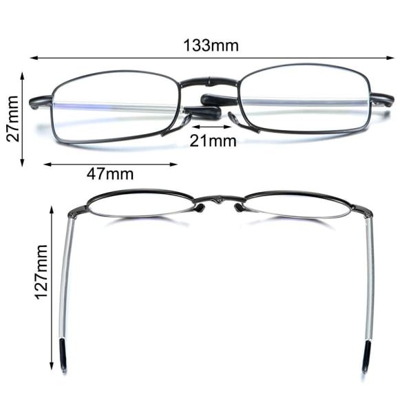 Foldable reading glasses,  compact  for men and women（Black 150） - Image 3