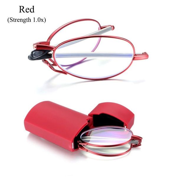 Foldable reading glasses,  compact  for men and women（Red 150） - Image 1