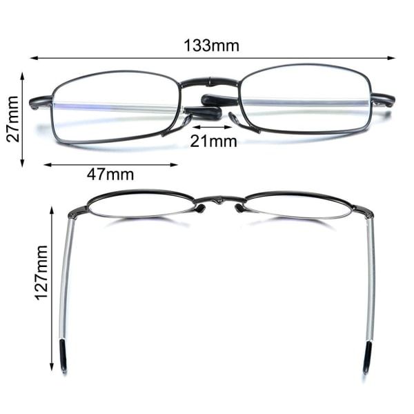 Foldable reading glasses,  compact  for men and women（Red 300） - Image 3