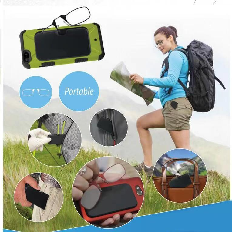 Nose Clip Reading Glasses No Legs Mini Portable Presbyopic Glasses With Sticky Phone Case Ultra Light PC Lens Readers +1.00 - Image 4