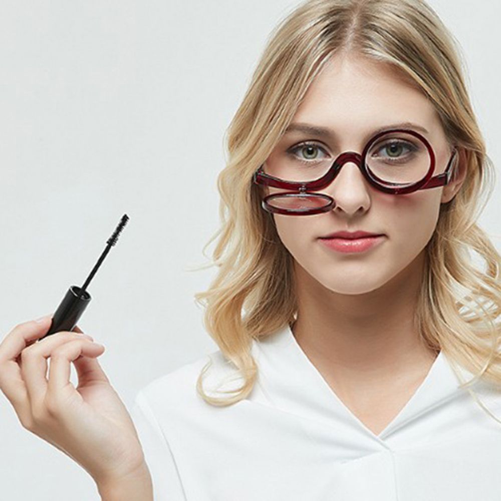 Rotating Magnifying Glass Makeup Glasses Glasses +1.0~+4.0 red rode pcsrength 2.5 - Image 5