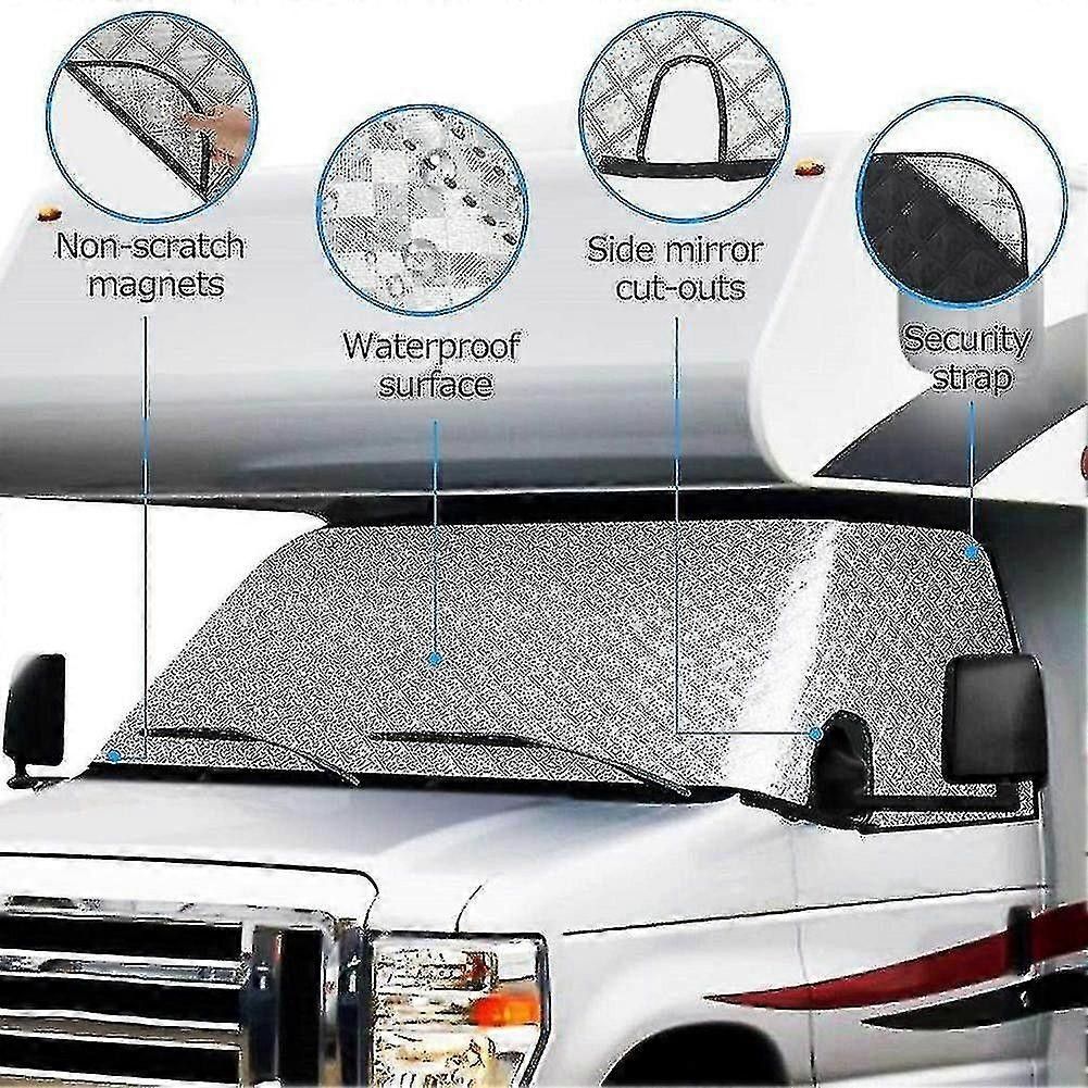 Camper Van Windshield Cover Compatible with C 1997-2022 4 Layer Thickened Camper Van Windshield Cover Snow Protection - WELLNGS - Image 3