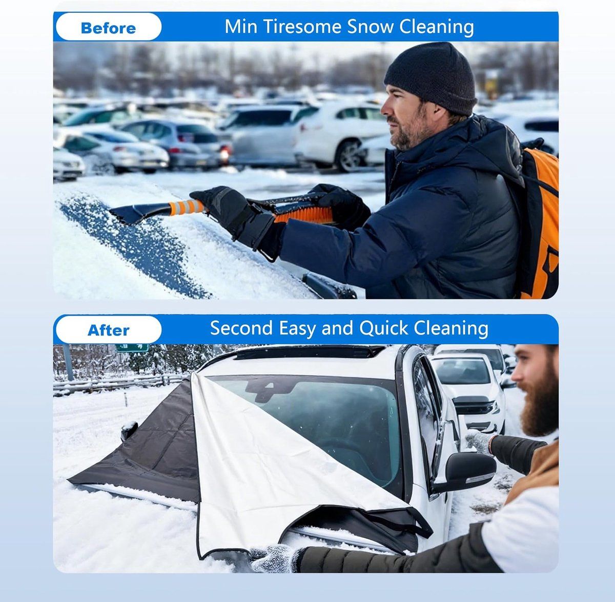 600D Snow Fropcs Windshield Cover Extra Large 200x115cm windproof Fropcs Protection compatible with Cars Trucks SUVs - Image 5