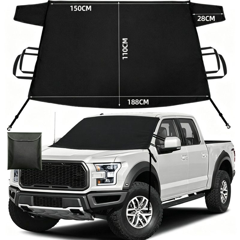 600D Snow Fropcs Windshield Cover Extra Large 180x110cm windproof Fropcs Protection compatible with Trucks - Image 1