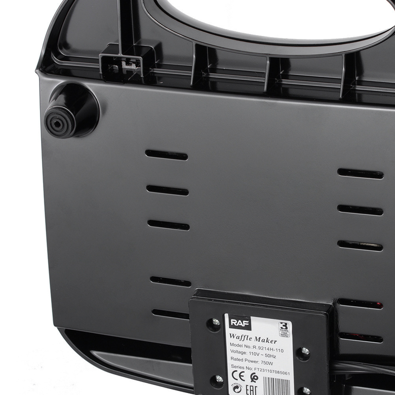 RAF R.214H Waffle Maker 750W Double-Sided Waffle Iron, Grid Non-Stick Plates, Wide Voltage 110-220V Home Dessert Baking Machine - Image 7
