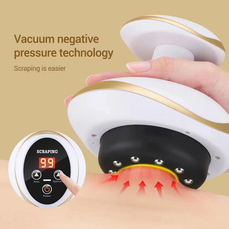 Electric Vacuum Scraping Massager, 6 Gear Suction & Heating Red Light Hot Compress Cupping Therapy Device with Magnetic Steel Beads for Back Belly Leg Home Use - Image 3