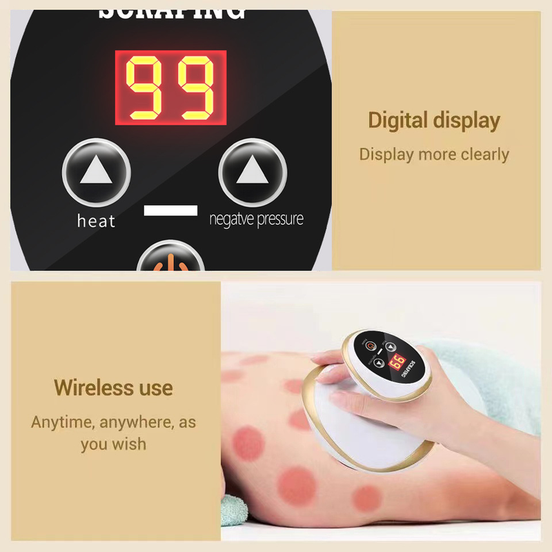 Electric Vacuum Scraping Massager, 6 Gear Suction & Heating Red Light Hot Compress Cupping Therapy Device with Magnetic Steel Beads for Back Belly Leg Home Use - Image 4