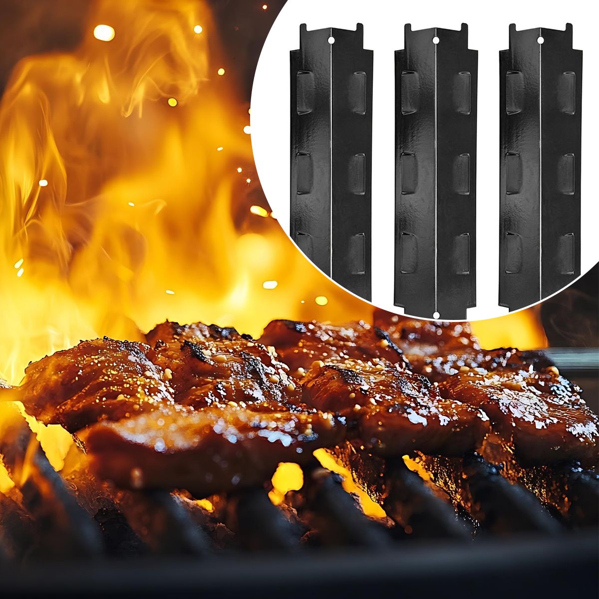 3-Pack Grill Heating Plates Black - Image 5