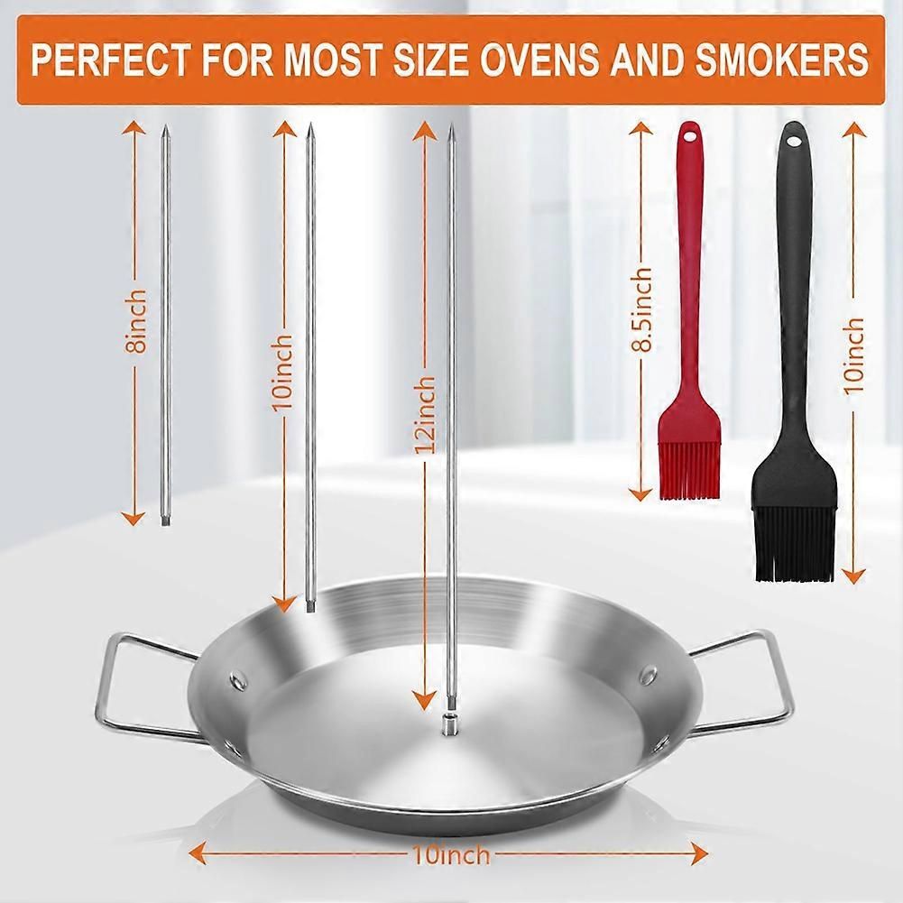 3-Skewer Vertical Barbecue Rack Stainless Steel for Al Pastor and Brazilian Grilling Silver - Image 5