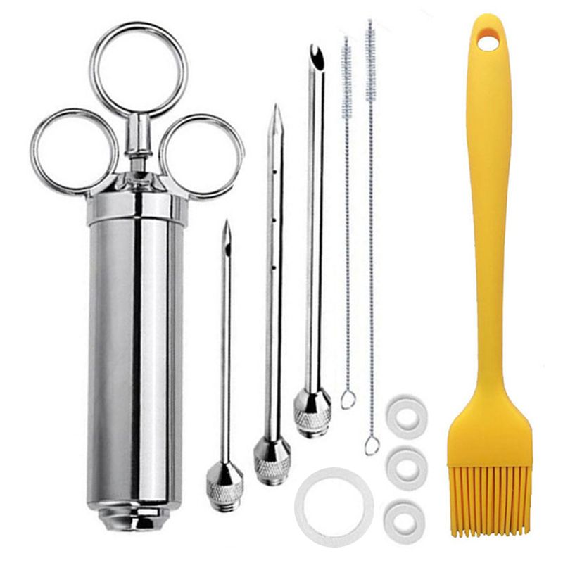 Stainless Steel Meat Injector Marinade Injector for Grilling Yellow - Image 1