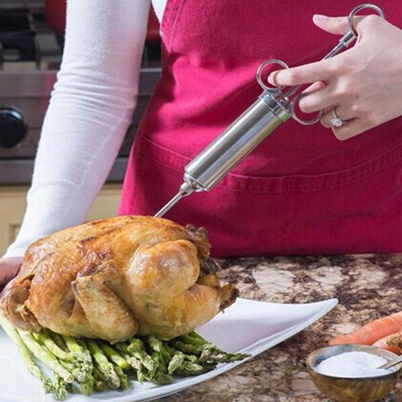 Stainless Steel Meat Injector Marinade Injector for Grilling Yellow - Image 4