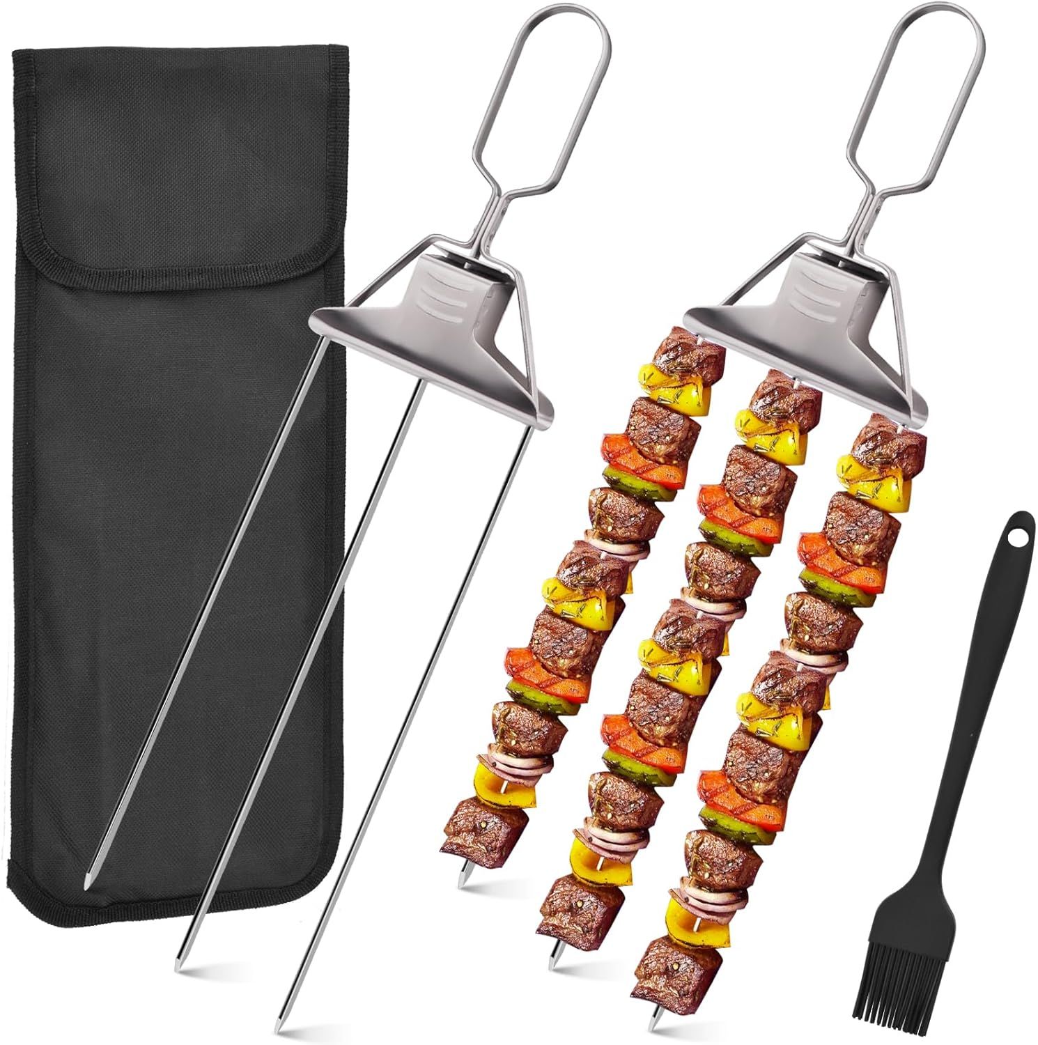 3-Prong Stainless Steel Skewers for BBQ - Image 1