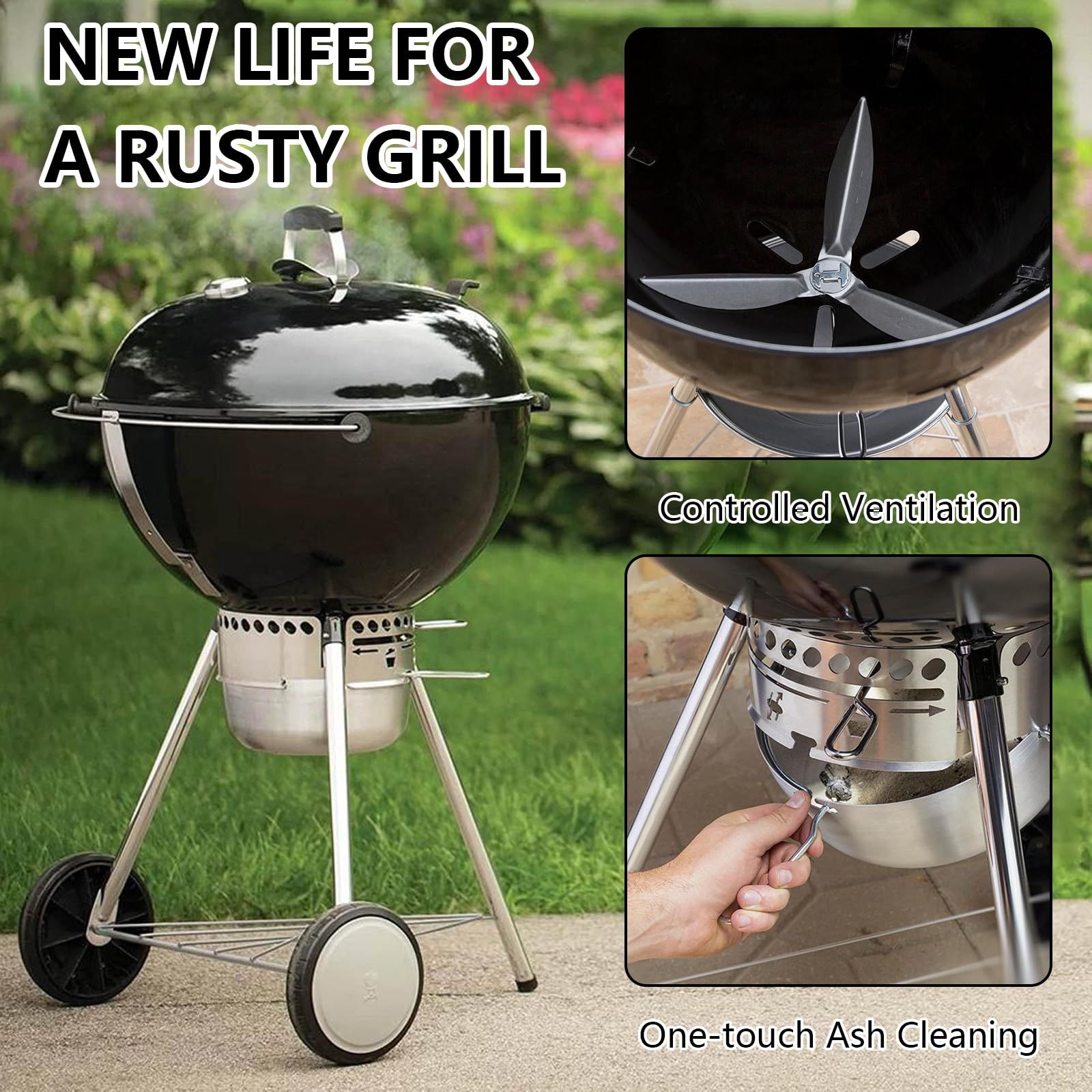 One-Touch Cleaning System Kit 7444 Compatible with Weber Kettle Grill, 22.5 Inch - Image 5