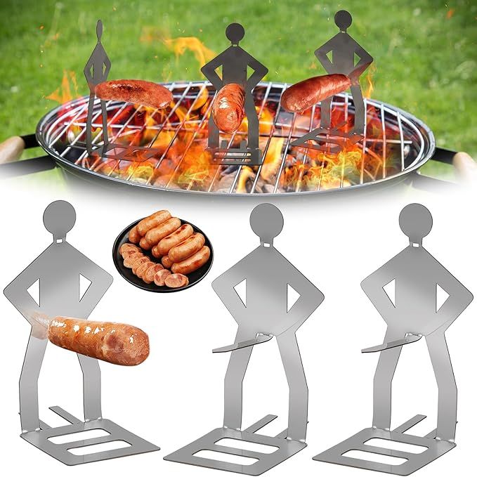 3-Piece Hot Dog Grill Tool Set with Grill Fork for Camping and Picnics - Image 1