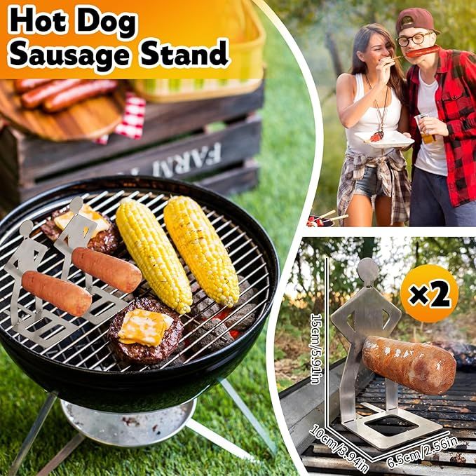 3-Piece Hot Dog Grill Tool Set with Grill Fork for Camping and Picnics - Image 3