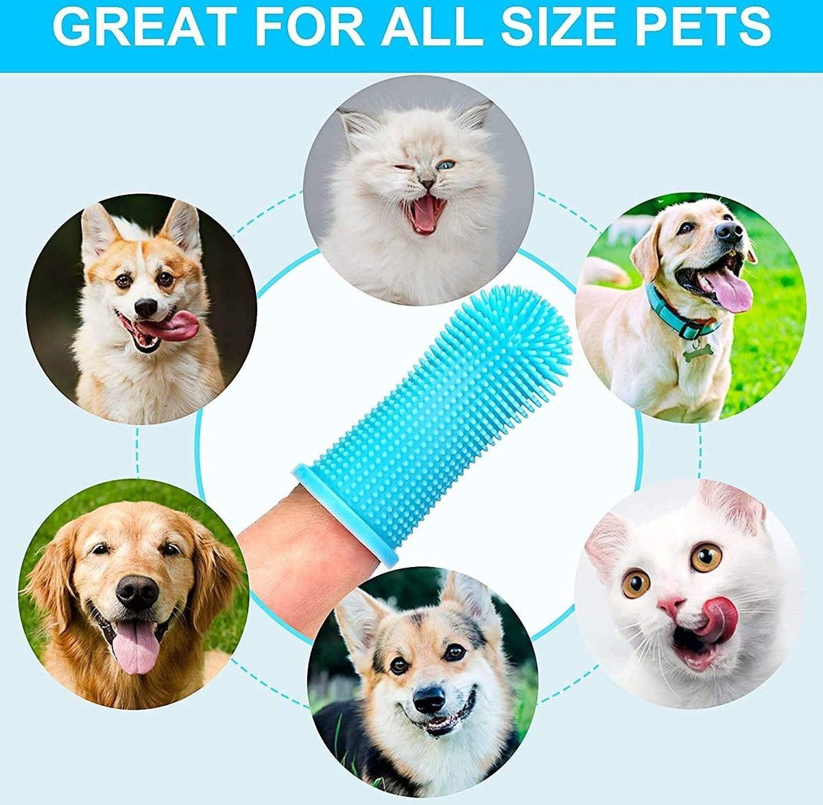 9-Piece Dog and Cat Toothbrush Set with Finger Toothbrushes - Image 6