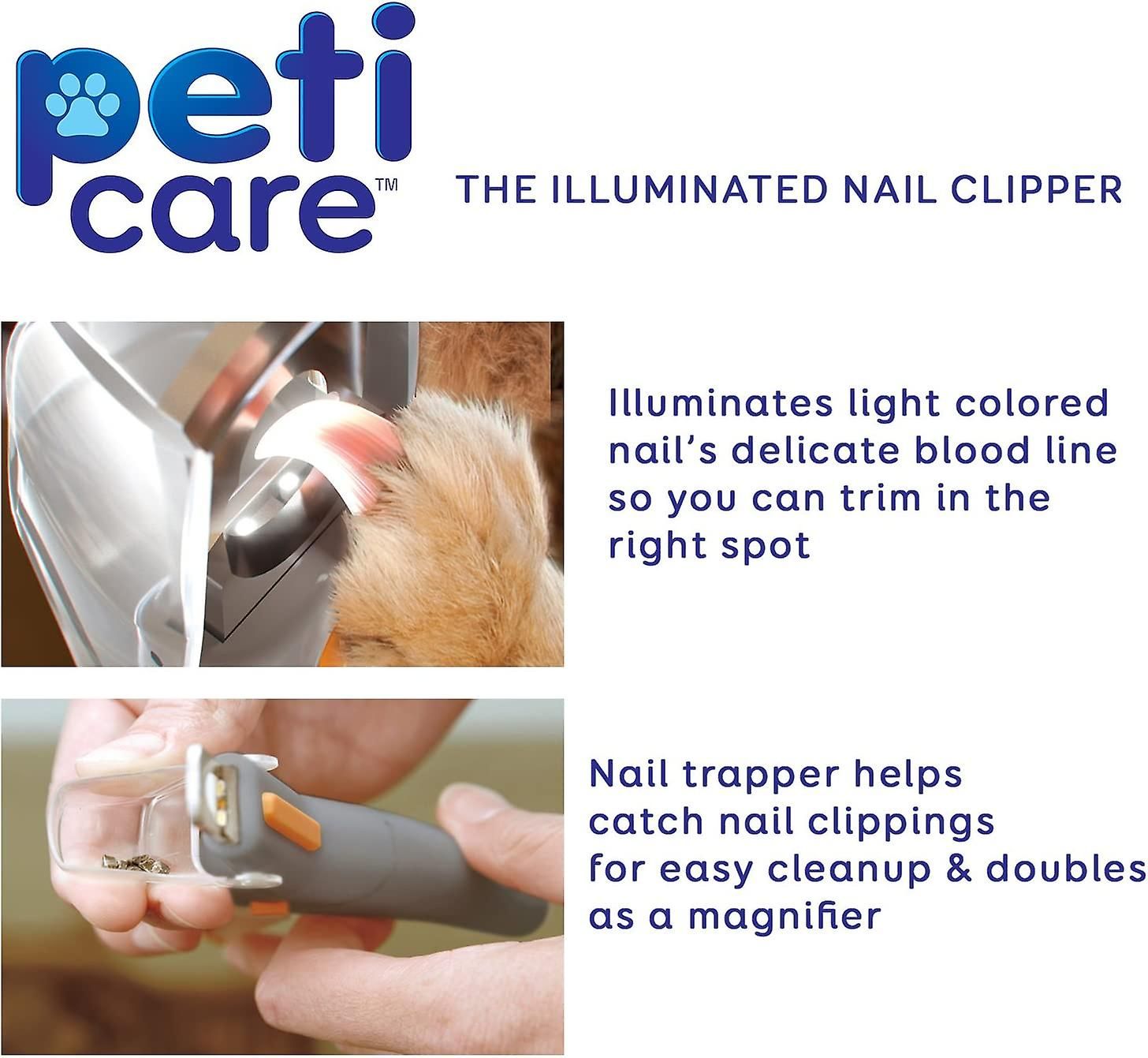 Pet Nail Clippers with LED Light 5x Magnifier and Nail Catcher for Cats and Dogs - Image 2