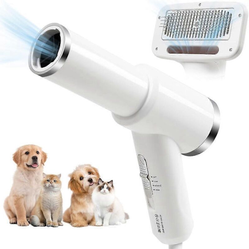 2-in-1 Pet Hair Dryer with Straightening Brush Adjustable Temperature for Small Animals - Image 1