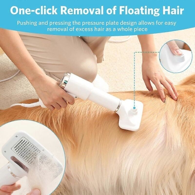 2-in-1 Pet Hair Dryer with Straightening Brush Adjustable Temperature for Small Animals - Image 3