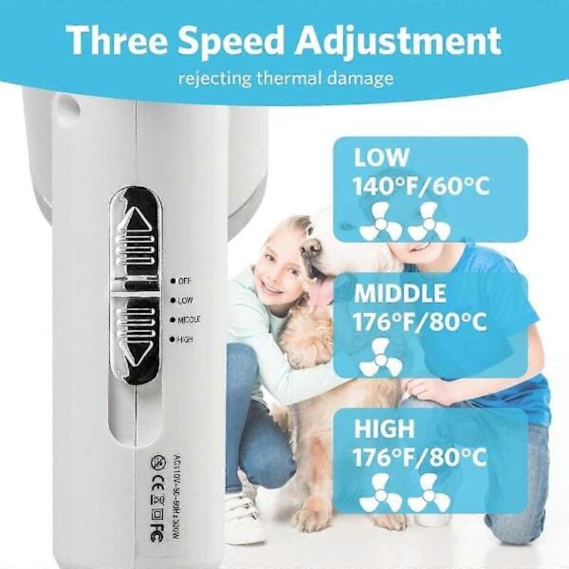 2-in-1 Pet Hair Dryer with Straightening Brush Adjustable Temperature for Small Animals - Image 4