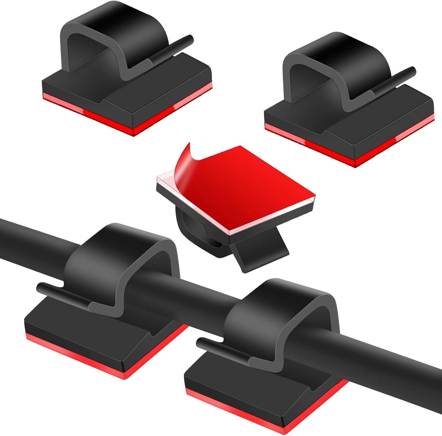 120-Pack Self-Adhesive Cable Clips - Image 1