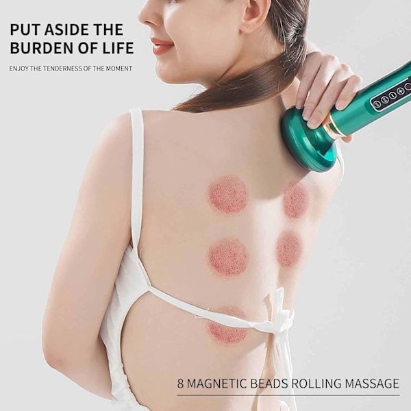 Anti Cellulite Massage Cupping Massager 12 Levels for Stomach and Thighs Green - Image 5