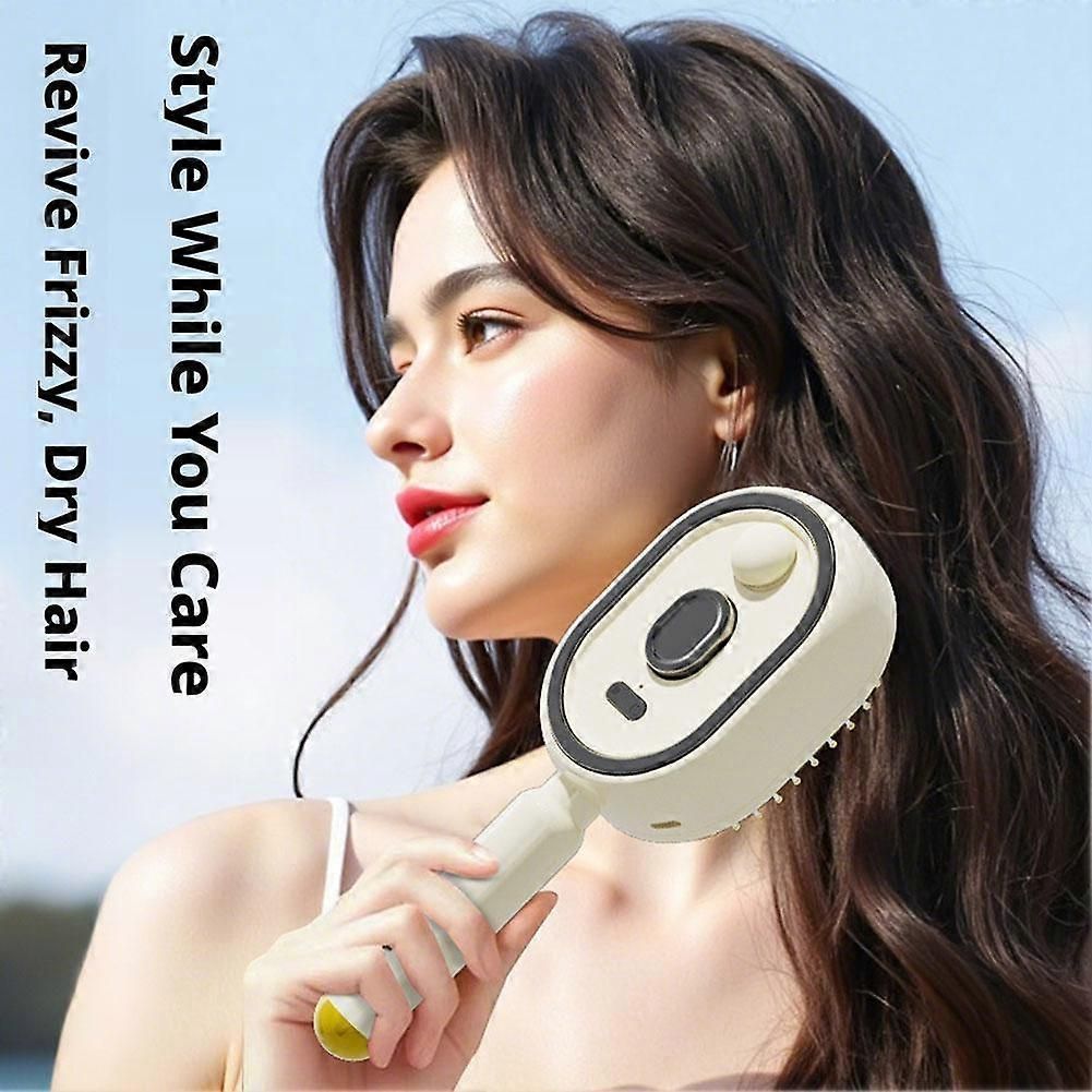 Electric Spray Hair Brush with Essential Oil Diffuser Scalp Massager Antistatic Pink - Image 3