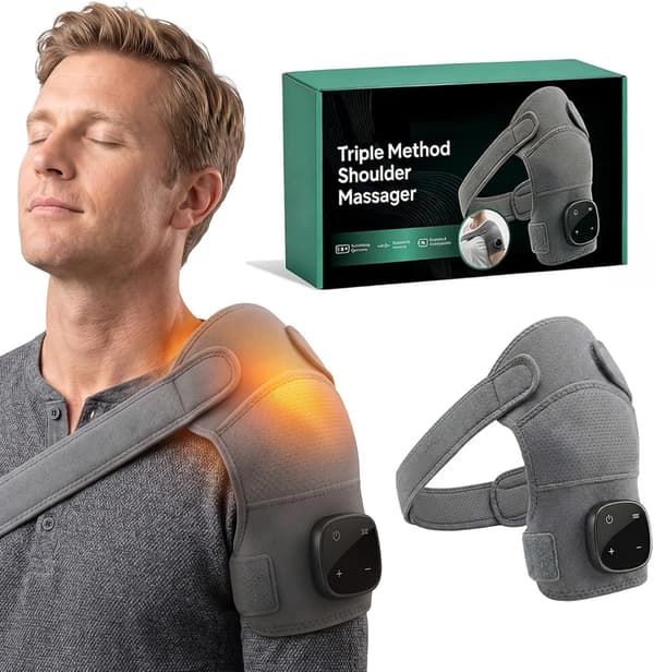 Shoulder Massager with Shiatsu Heat 3 Levels Compression and Vibration for Neck Legs and Shoulders - Image 1