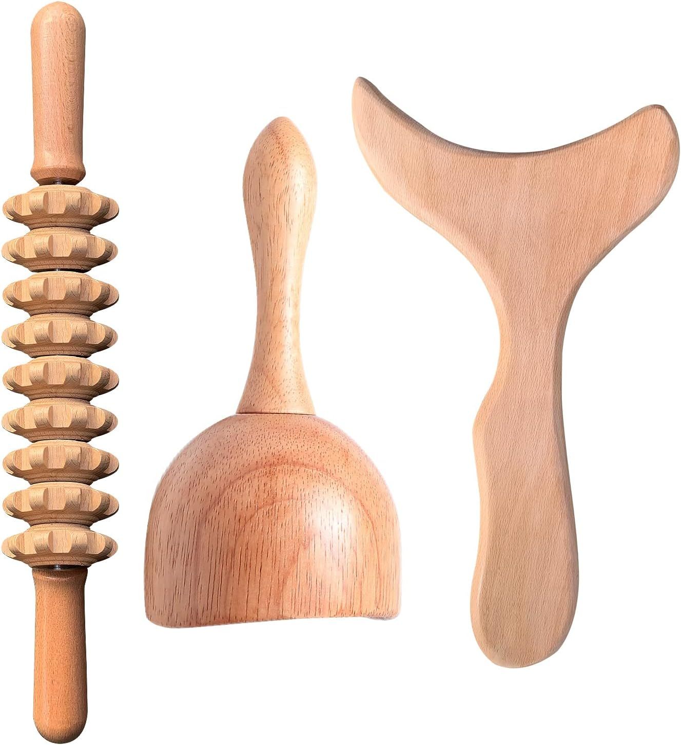 3-in-1 Wood Therapy Massage Tool Kit for Maderoterapia and Lymphatic Drainage - Image 1