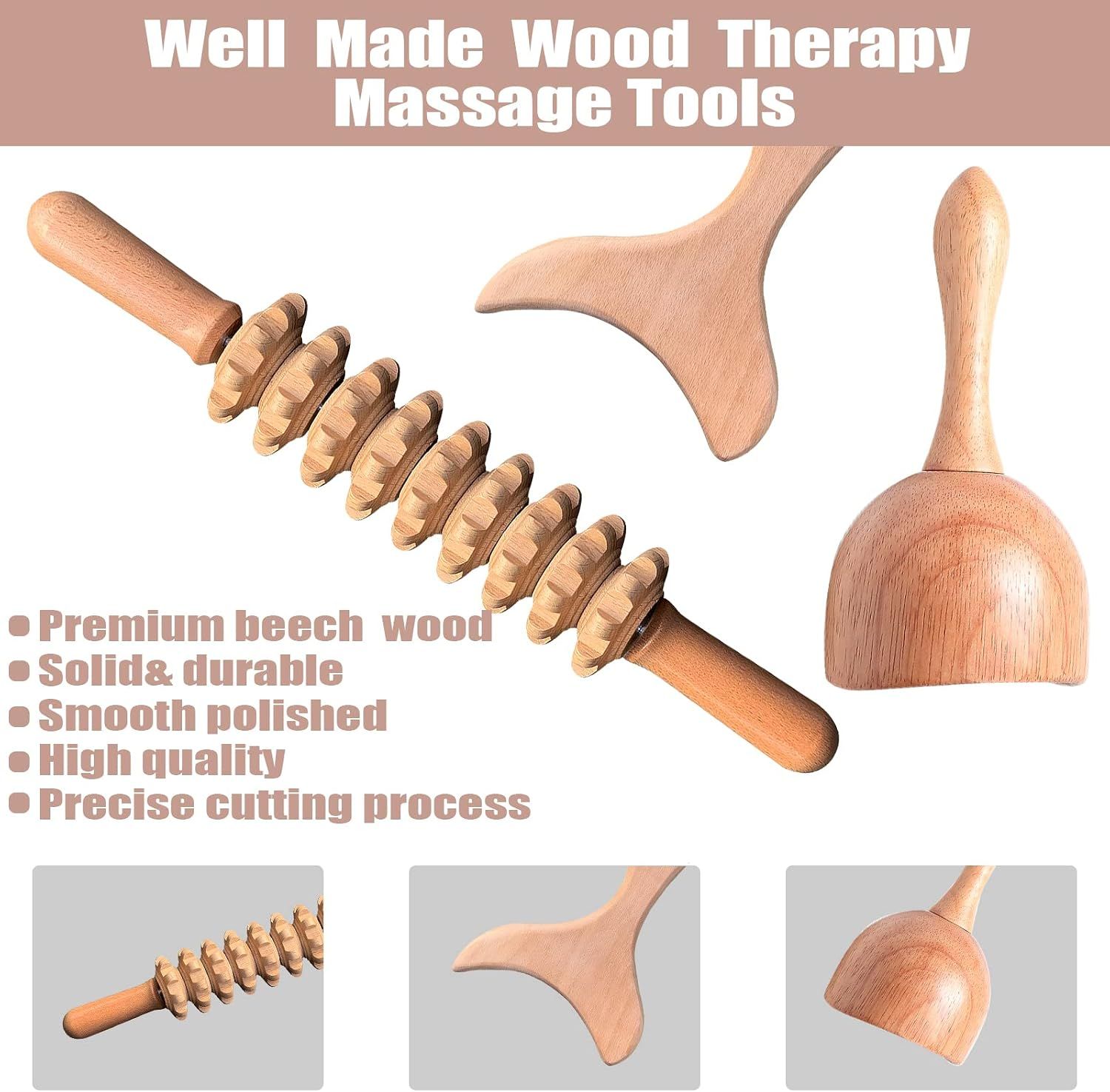 3-in-1 Wood Therapy Massage Tool Kit for Maderoterapia and Lymphatic Drainage - Image 5