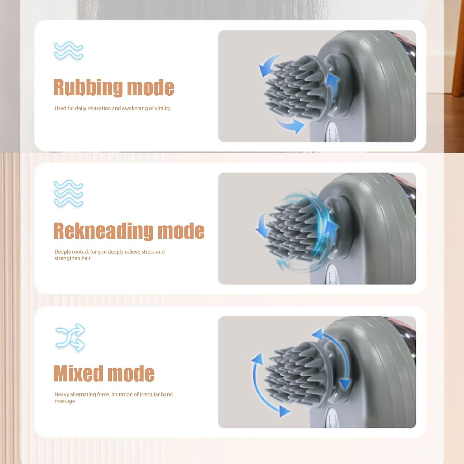 Electric Scalp Massager Cordless Waterproof 3 Modes for Hair and Body Relaxation - Image 3