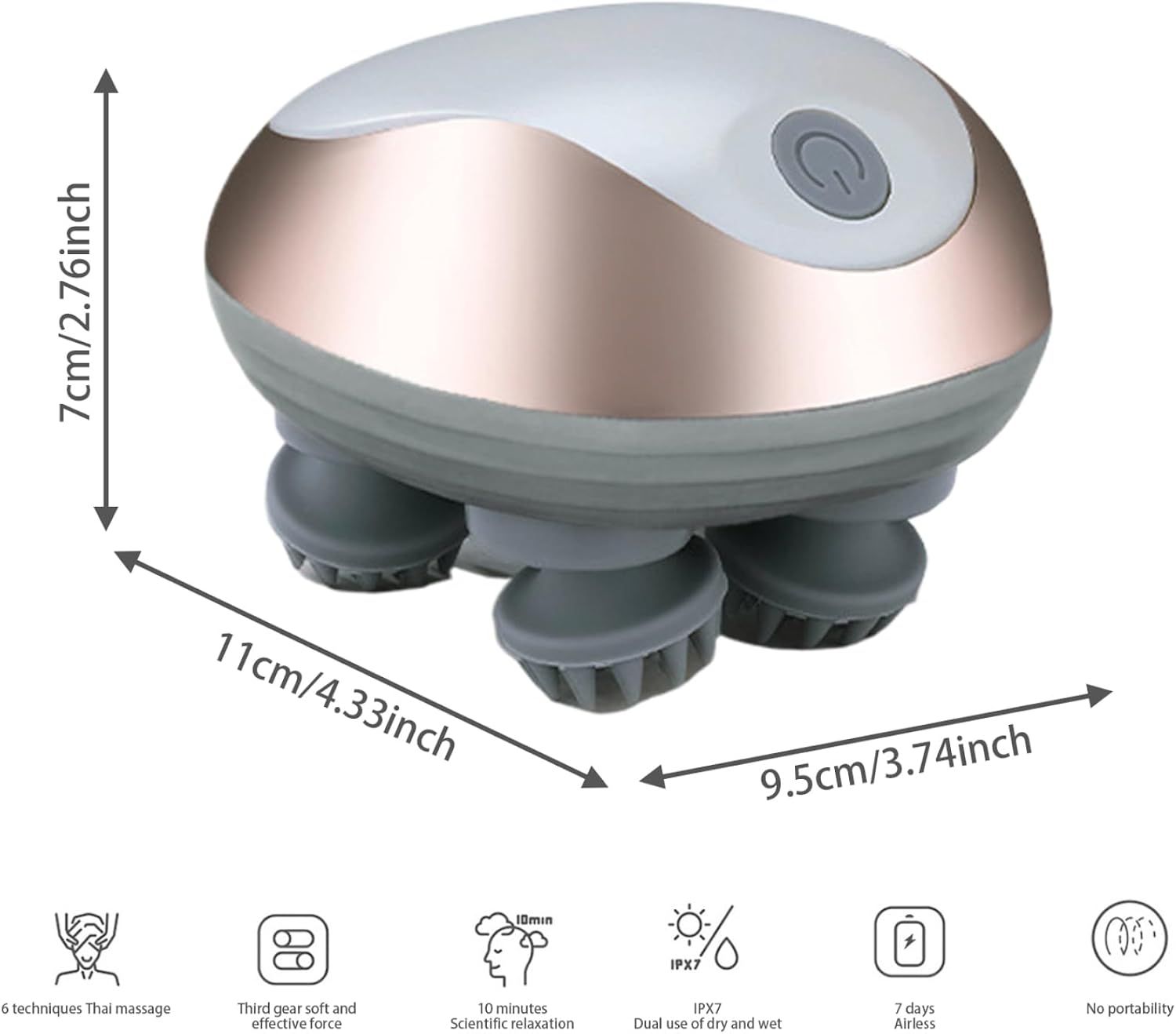 Electric Scalp Massager Cordless Waterproof 3 Modes for Hair and Body Relaxation - Image 4