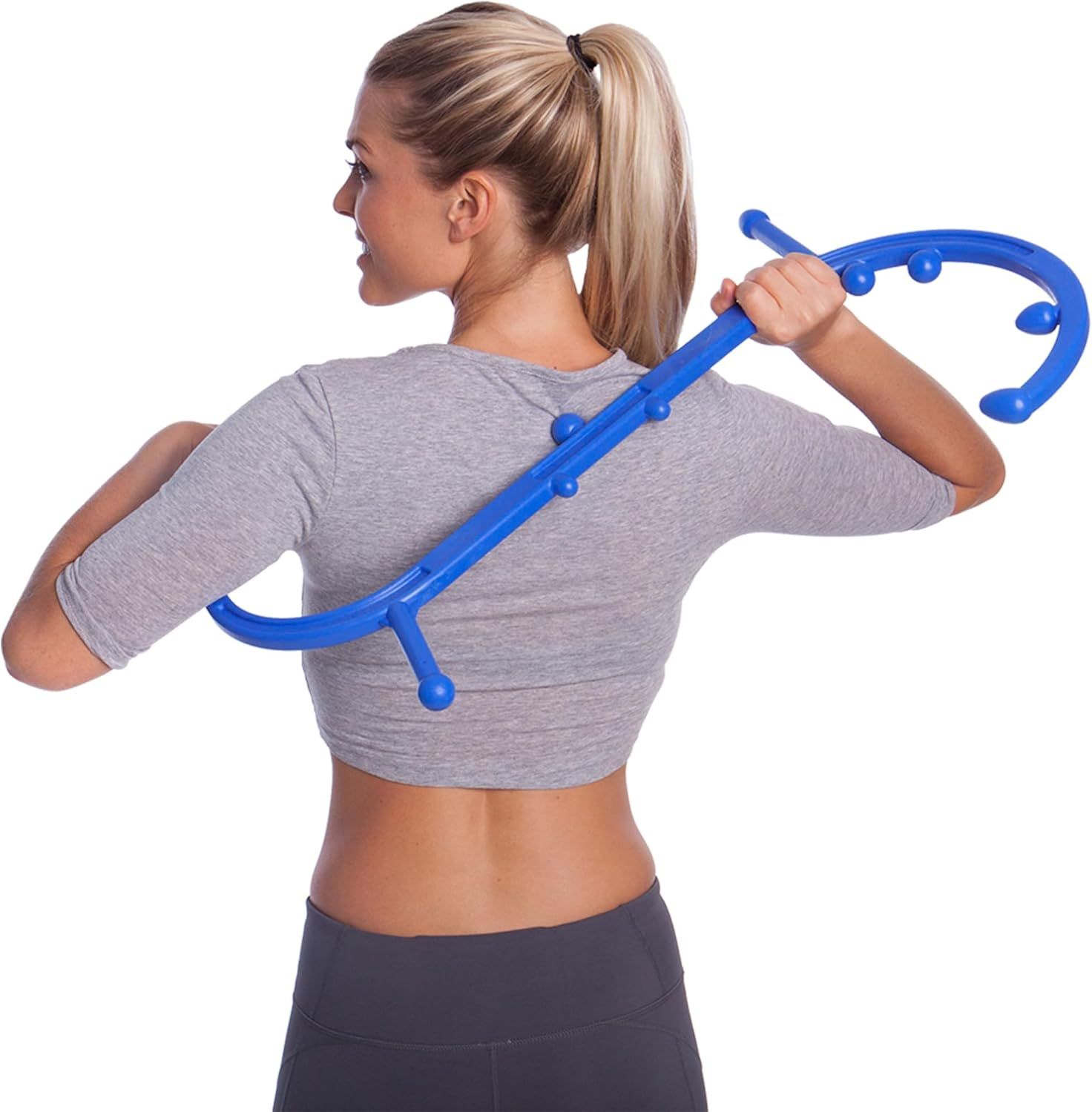 Handheld Full Body Massage Stick with Dual Hooks for Back Shoulders and Neck - Image 1