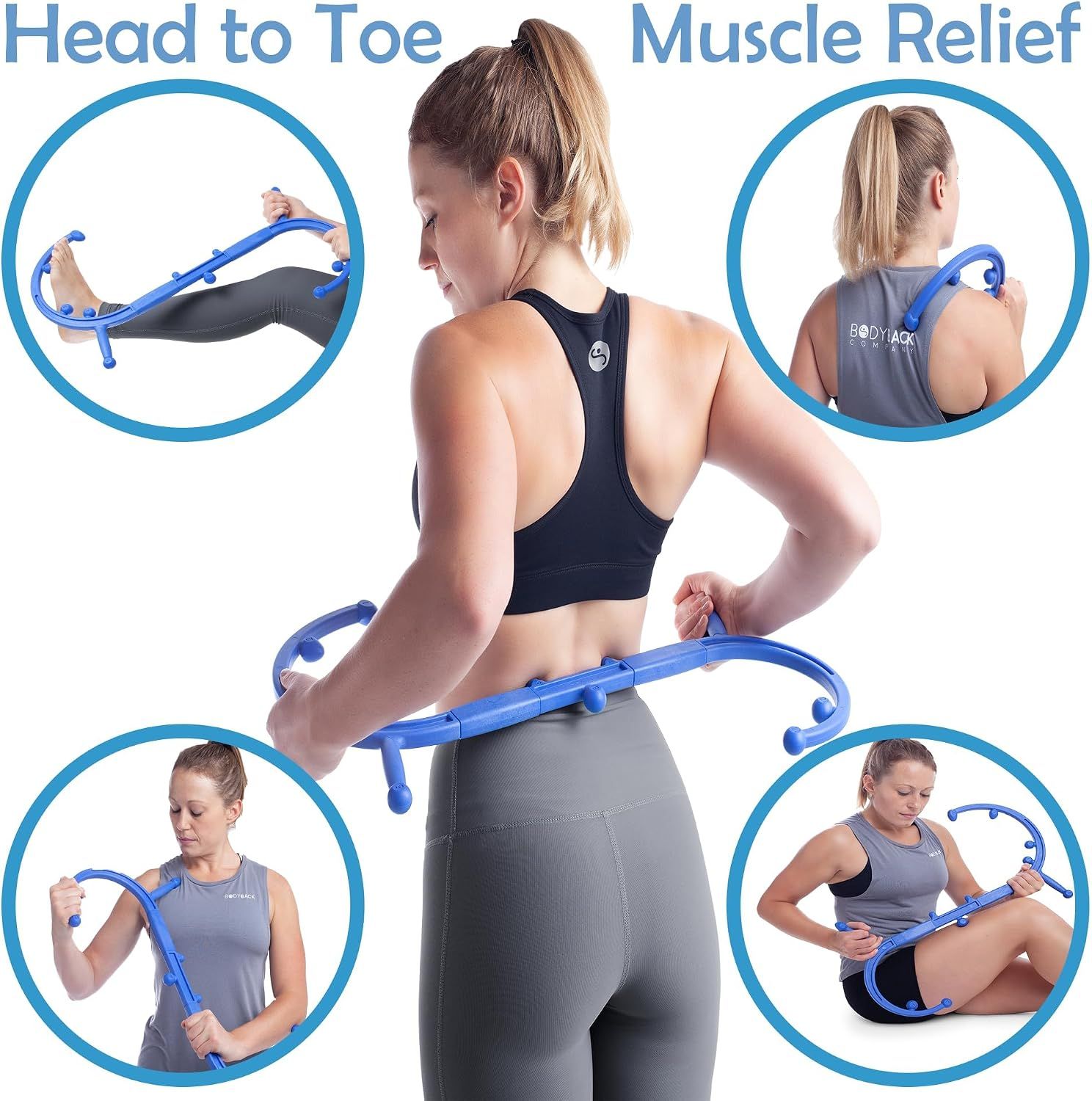 Handheld Full Body Massage Stick with Dual Hooks for Back Shoulders and Neck - Image 2