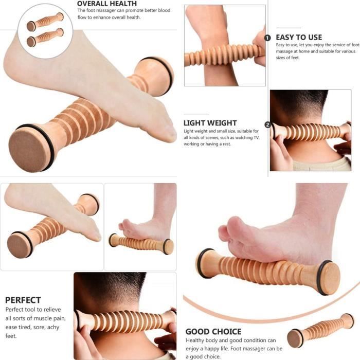 Wooden Foot Massage Roller for Reflexology and Acupressure - Image 4