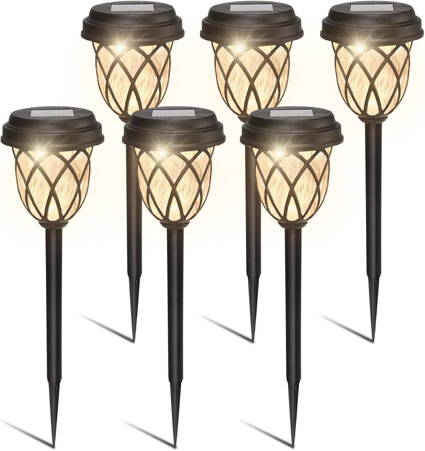 6-Pack Solar Garden Lights Waterproof LED Path Lights - Image 1